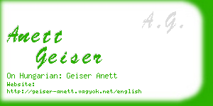 anett geiser business card